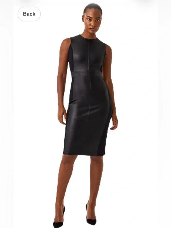 SPANX Faux Leather II Combo Sheath Midi Dress - Picture 11 of 11